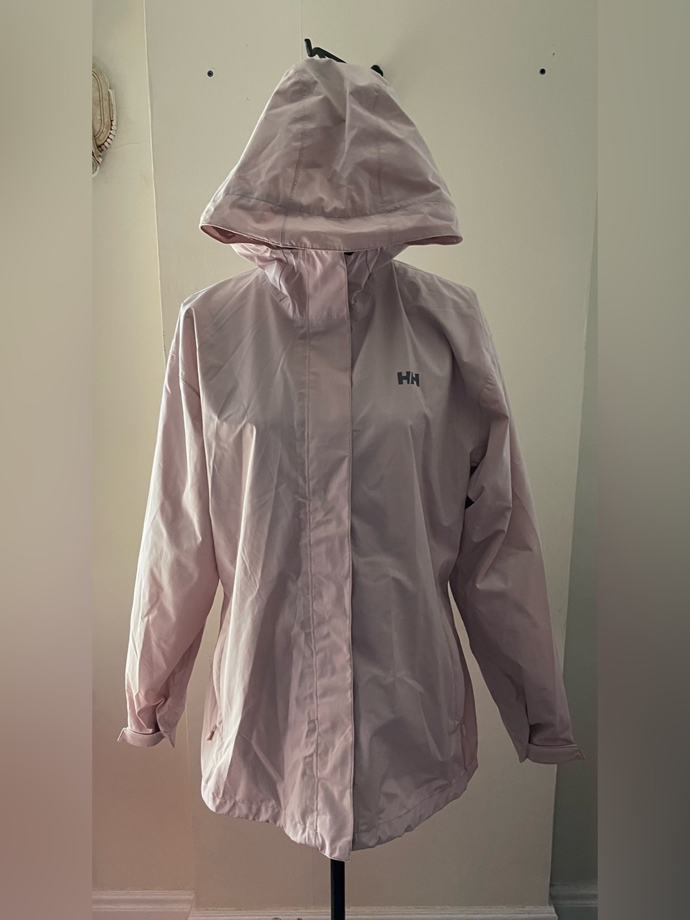 Helly Hansen Pale Pink Waterproof Hooded Shell Jacket Size XL